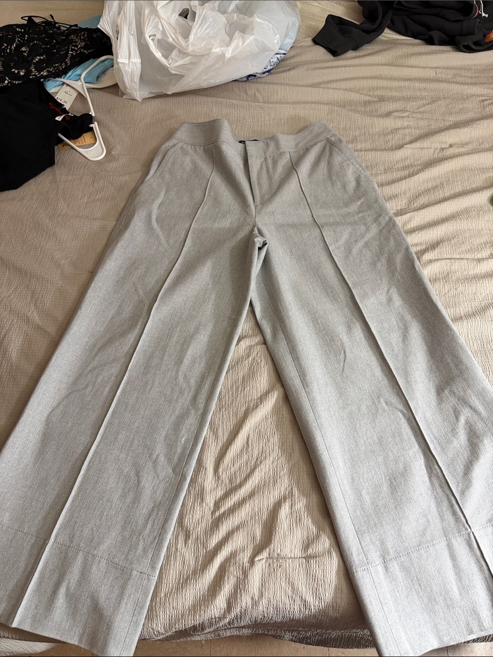 Club Monaco Light Gray Wide-Leg Dress Pants